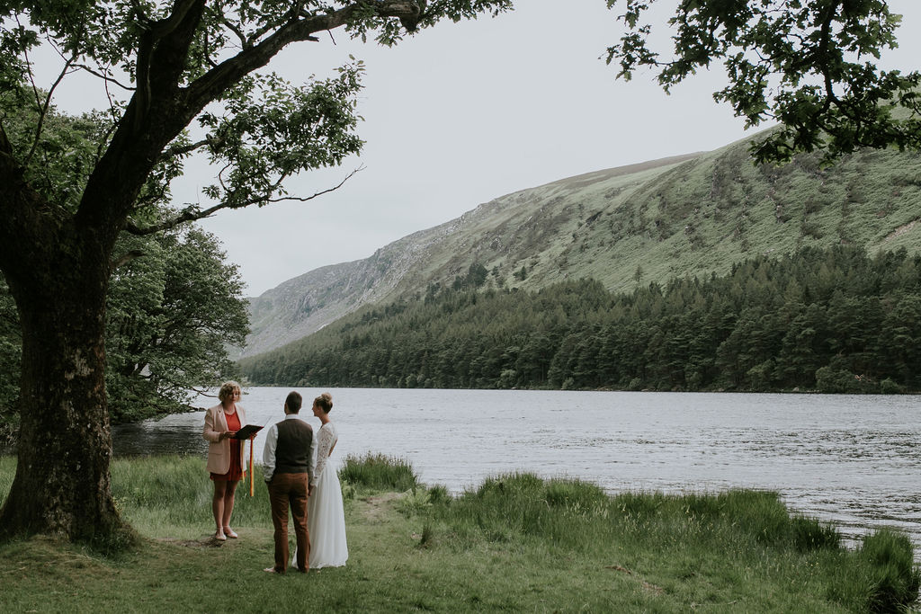 An intimate ceremony beside an Irish lake